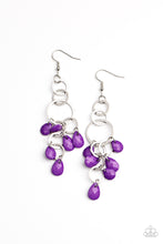 Load image into Gallery viewer, Sandcastle Sunset - Purple and Silver Earrings- Paparazzi Accessories