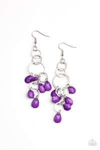 Sandcastle Sunset - Purple and Silver Earrings- Paparazzi Accessories