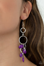 Load image into Gallery viewer, Sandcastle Sunset - Purple and Silver Earrings- Paparazzi Accessories