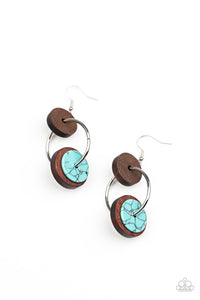 Artisanal Aesthetic - Blue and Brown Earrings- Paparazzi Accessories