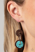 Load image into Gallery viewer, Artisanal Aesthetic - Blue and Brown Earrings- Paparazzi Accessories