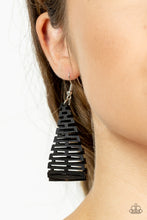 Load image into Gallery viewer, Urban Delirium - Black and Silver Earrings- Paparazzi Accessories