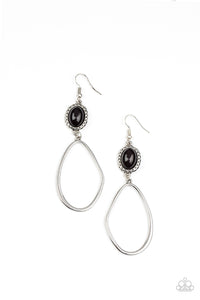 Adventurous Allure - Black and Silver Earrings- Paparazzi Accessories