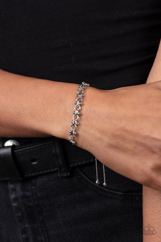 Slide On Over - Silver Bracelet- Paparazzi Accessories