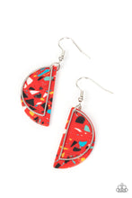 Load image into Gallery viewer, Flashdance Fashionista - Red and Silver Earrings- Paparazzi Accessories