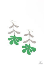 Load image into Gallery viewer, Palm Beach Bonanza - Green and Silver Earrings- Paparazzi Accessories