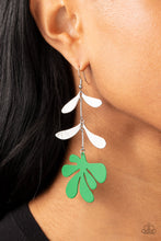 Load image into Gallery viewer, Palm Beach Bonanza - Green and Silver Earrings- Paparazzi Accessories