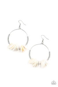 Caribbean Cocktail - White and Silver Earrings- Paparazzi Accessories
