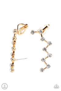 Clamoring Constellations - White and Gold Earrings- Paparazzi Accessories