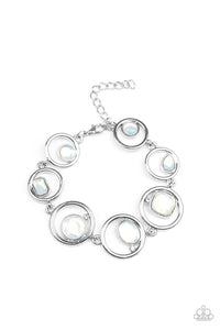 Date Night Drama - White and Silver Bracelet- Paparazzi Accessories