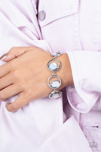 Date Night Drama - White and Silver Bracelet- Paparazzi Accessories