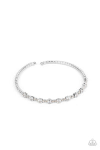 Timelessly Tiny - White and Silver Bracelet- Paparazzi Accessories
