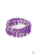 Load image into Gallery viewer, Vibrant Verve - Purple and Silver Bracelet- Paparazzi Accessories