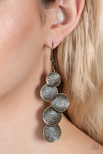 Token Gesture - Brass Earrings- Paparazzi Accessories