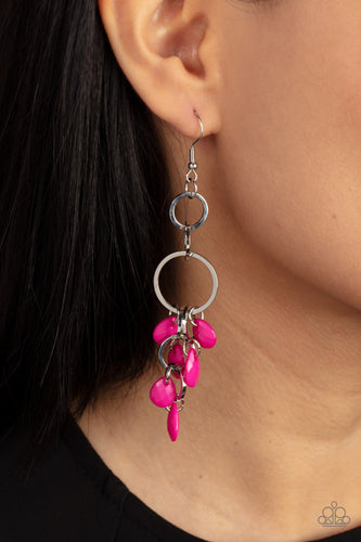 Sandcastle Sunset - Pink and Silver Earrings- Paparazzi Accessories