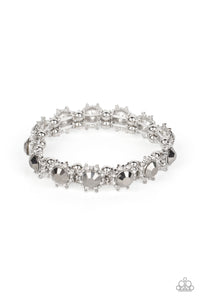 Prismatic Palace - White and Silver Bracelet- Paparazzi Accessories