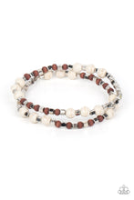 Load image into Gallery viewer, Backcountry Beauty - White and Brown Bracelets- Paparazzi Accessories