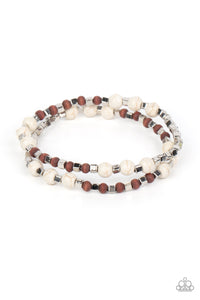 Backcountry Beauty - White and Brown Bracelets- Paparazzi Accessories