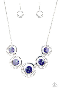 Elliptical Effervescence - Purple and Silver Necklace- Paparazzi Accessories