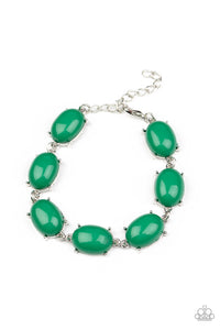 Confidently Colorful - Green and Silver Bracelet- Paparazzi Accessories