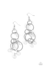 Load image into Gallery viewer, Dizzyingly Dreamy - White and Silver Earrings- Paparazzi Accessories