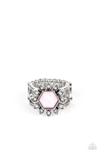 Load image into Gallery viewer, Wonderfully Wallflower - Pink and Silver Ring- Paparazzi Accessories