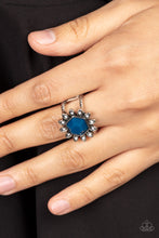 Load image into Gallery viewer, Wonderfully Wallflower - Blue and Silver Ring- Paparazzi Accessories