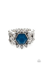 Load image into Gallery viewer, Wonderfully Wallflower - Blue and Silver Ring- Paparazzi Accessories