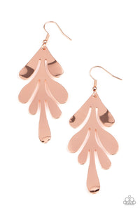 A FROND Farewell - Copper Earrings- Paparazzi Accessories