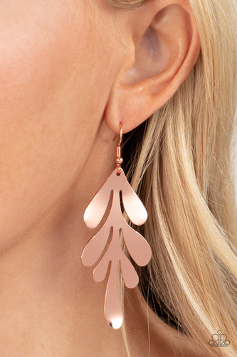 A FROND Farewell - Copper Earrings- Paparazzi Accessories