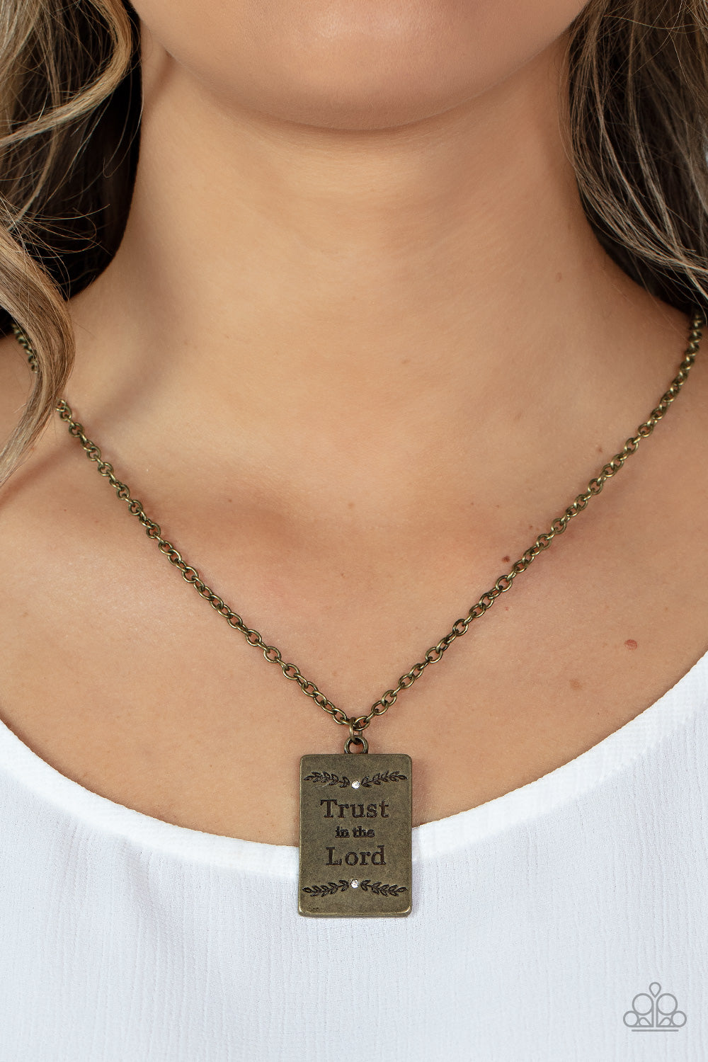 All About Trust - Brass Necklace- Paparazzi Accessories