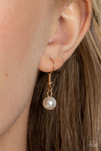 Modern Innovation - White and Gold Necklace- Paparazzi Accessories