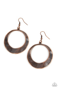 Urban Eclipse - Copper Earrings- Paparazzi Accessories