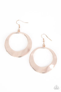 Urban Eclipse - Rose Gold Earrings- Paparazzi Accessories