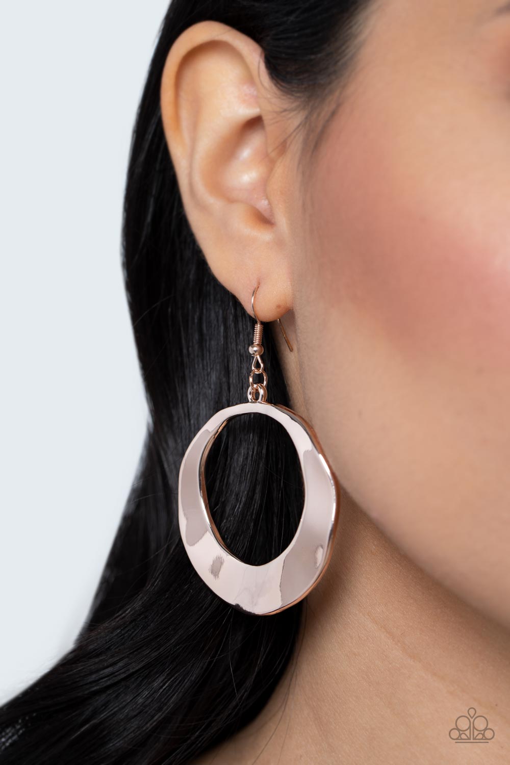 Urban Eclipse - Rose Gold Earrings- Paparazzi Accessories