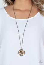 Load image into Gallery viewer, Iridescently Influential - Brown and Brass Necklace- Paparazzi Accessories