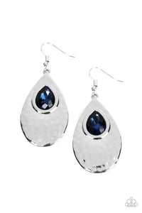 Tranquil Trove - Blue and Silver Earrings- Paparazzi Accessories