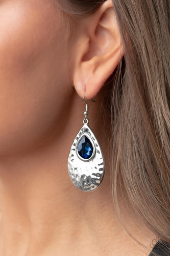 Tranquil Trove - Blue and Silver Earrings- Paparazzi Accessories