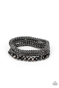 Gutsy and Glitzy - Gunmetal Bracelet- Paparazzi Accessories