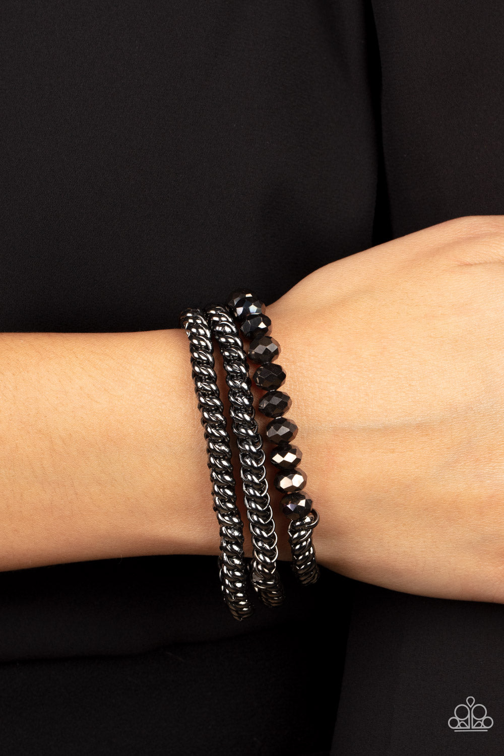 Gutsy and Glitzy - Gunmetal Bracelet- Paparazzi Accessories