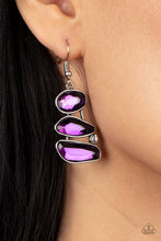 Load image into Gallery viewer, Gem Galaxy - Purple and Silver Earrings- Paparazzi Accessories