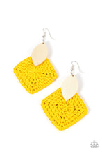 Load image into Gallery viewer, Sabbatical WEAVE - Yellow and Brown Earrings- Paparazzi Accessoies
