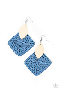 Sabbatical WEAVE - Blue and Silver Earrings- Paparazzi Accessories