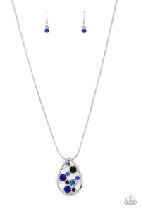 Seasonal Sophistication - Blue and Silver Necklace- Paparazzi Accessories