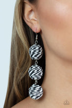 Load image into Gallery viewer, Laguna Lanterns - Black and White Earrings- Paparazzi Accessories