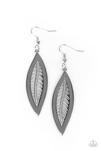Load image into Gallery viewer, Leather Lagoon - Silver Earrings- Paparazzi Accessories