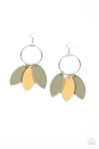 Leafy Laguna - Multicolored Silver Earrings- Paparazzi Accessories