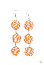 Load image into Gallery viewer, Laguna Lanterns - Orange and Silver Earrings- Paparazzi Accessories