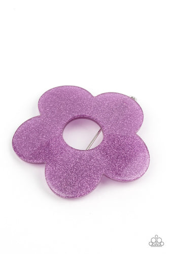 Flower Child Garden - Purple and Silver Hair Clip- Paparazzi Accessories