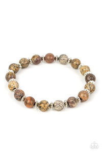Keep The Peace - Brown and Silver Bracelet- Paparazzi Accessories